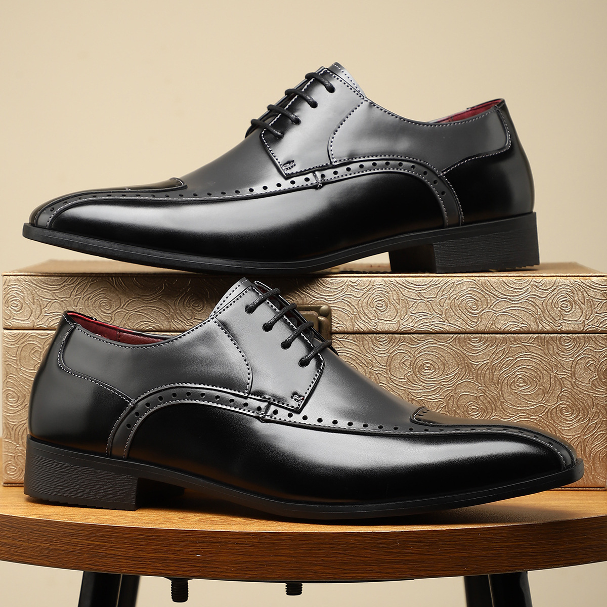 Salvatori Leather Brogue Dress Shoes