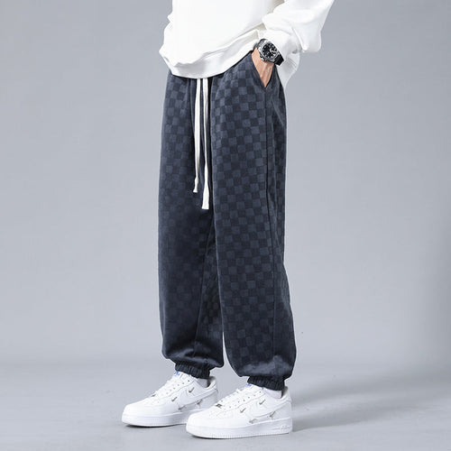 Checkered Corduroy Sweatpants